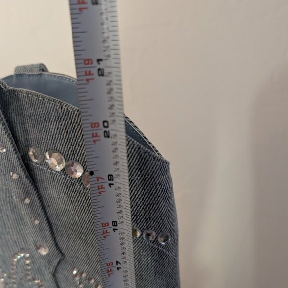 Gianni Bini Denim Boots • Rhinestones, Tassels & Metal Tips • Size 7M • New - Picture 14 of 14